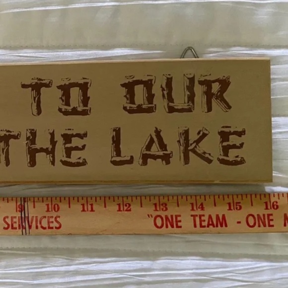Welcome To Our Cabin By The Lake-Wood Sign, With Hooks. - Picture 4 of 5